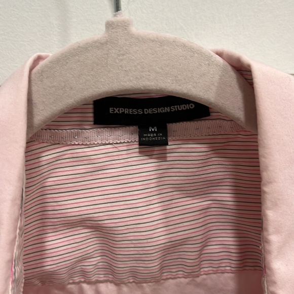 Express Light Pink Button Down Blouse - Picture 2 of 4